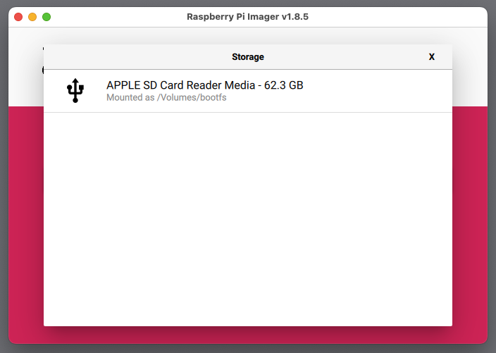 Select the storage device to install on.