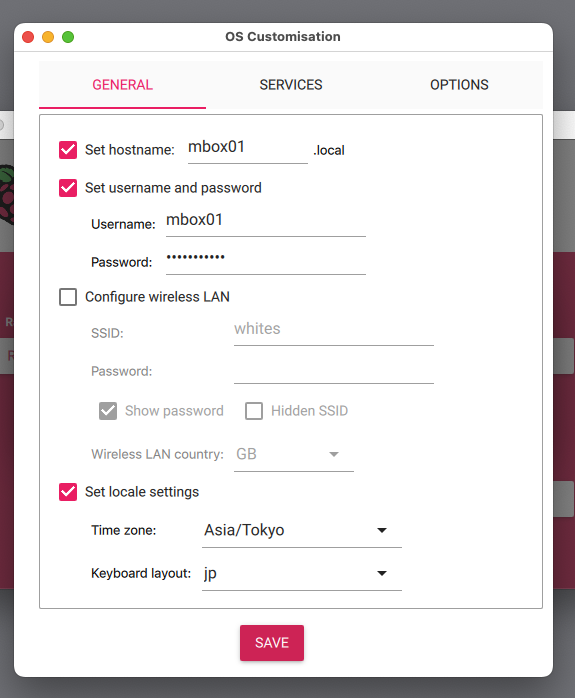 Many options to edit, but only really Set hostname needs to be edited.