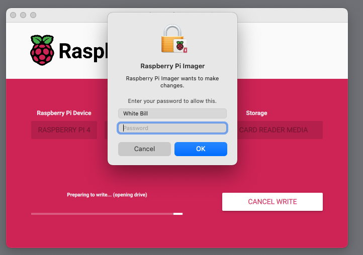 Enter your computer password if asked.