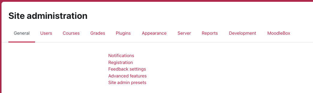 Click on Site Administration on the top.
